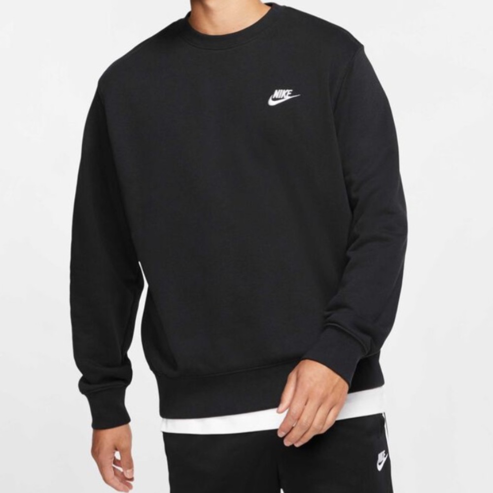 Nike Club Pullover Fleece Black Crewneck Sweater